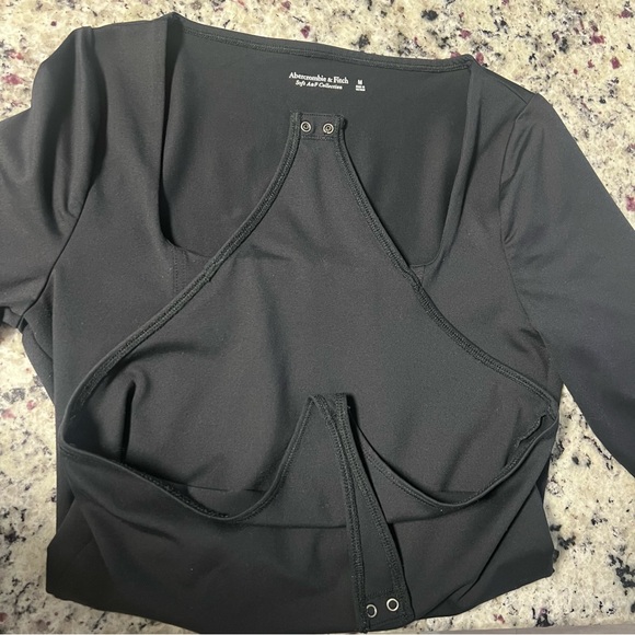 Abercrombie and Fitch, Soft A&F Collection, Black, Square Neck Bodysuit | W M - Picture 3 of 7